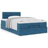 vidaXL Cama otomana com colch&atilde;o 120x190 cm veludo azul-escuro