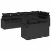 vidaXL Conjunto de Sofá de Jardim com almofada Manual 9 pcs Preto