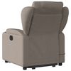 vidaXL Poltrona elevatória de massagens tecido cinzento-acastanhado
