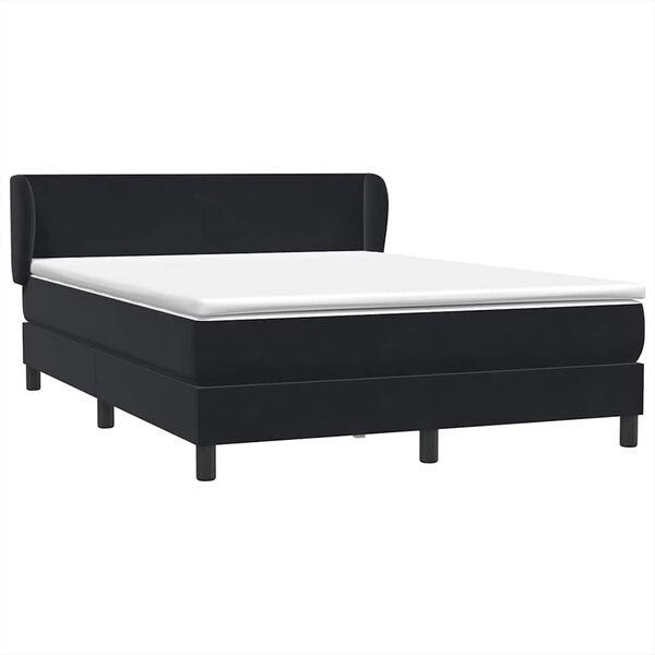 vidaXL Cama com molas/colch&atilde;o 160x210 cm veludo preto