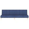 vidaXL Sof&aacute;-cama de 2 lugares com apoio de p&eacute;s tecido azul