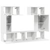 vidaXL 6 pcs conjunto de m&oacute;veis de TV derivados de madeira branco