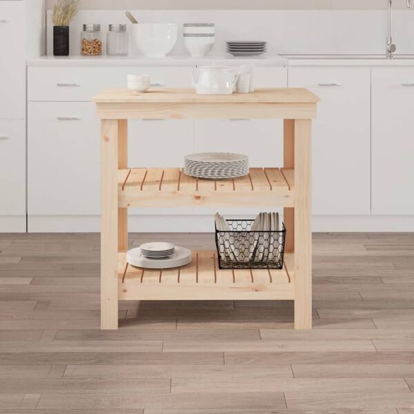 vidaXL Bancada de trabalho 78,5x50x80 cm pinho maciço