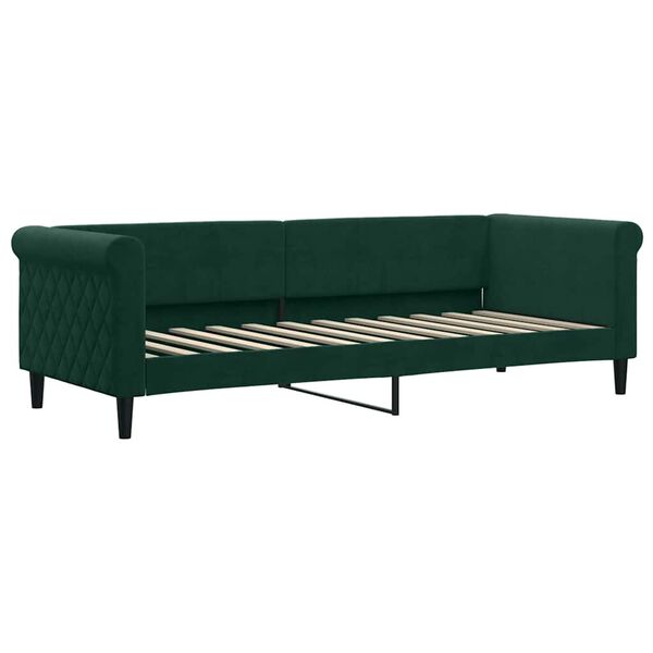 vidaXL Sof&aacute;-cama c/ gavet&atilde;o e gavetas 80x200cm veludo verde-escuro