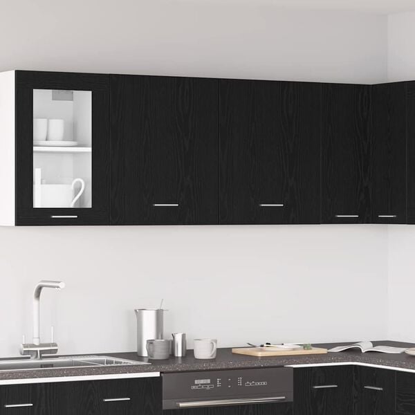 vidaXL Arm&aacute;rio suspenso Lyon 2 pcs Carvalho Preto 50 x 31 x 60 cm