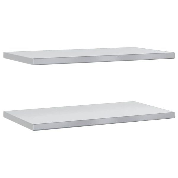 vidaXL Prateleiras de parede 2 pcs 75x40x3 cm a&ccedil;o inoxid&aacute;vel prateado
