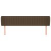 vidaXL Cabeceira de cama c/ abas tecido 183x23x78/88cm castanho-escuro