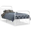 vidaXL Estrutura de cama com cabeceira e p&eacute;s 90x200 cm metal branco