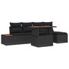 vidaXL Conjunto de Sof&aacute; de Jardim 6 pcs Preto Rattan Sint&eacute;tico