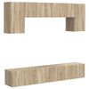 vidaXL Conjunto de m&oacute;vel de TV Montado na parede 4 pcs Carvalho Sonoma