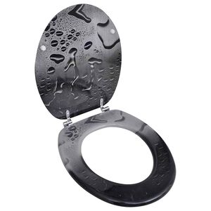 Tampa de sanita de MDF, design gota de &aacute;gua