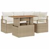 vidaXL Conjunto de Sof&aacute; de Jardim 5 unid. Bege Rattan Sint&eacute;tico