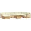 vidaXL Conjunto de Sof&aacute;s para Exterior 9 unid. Branco e Creme