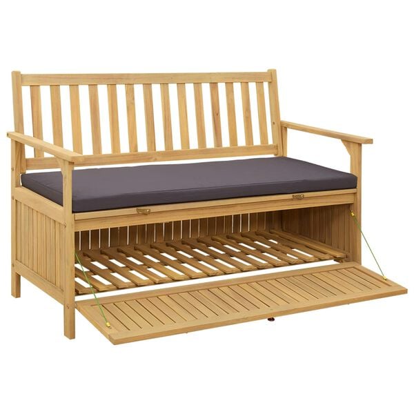 vidaXL Banco de arruma&ccedil;&atilde;o com almofada com armazenamento com porta