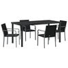 vidaXL Conjunto de Jantar para Jardim 5 pcs Preto e Cinza Rattan de PE