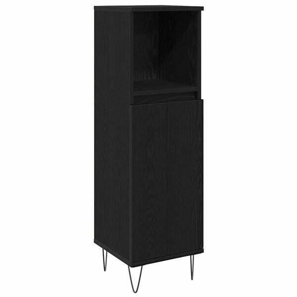 vidaXL Conjunto de M&oacute;veis para Banheiro com porta 3 pcs Carvalho Preto