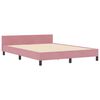 vidaXL Cama Box com cabeceira Rosa 160 x 200 cm Veludo