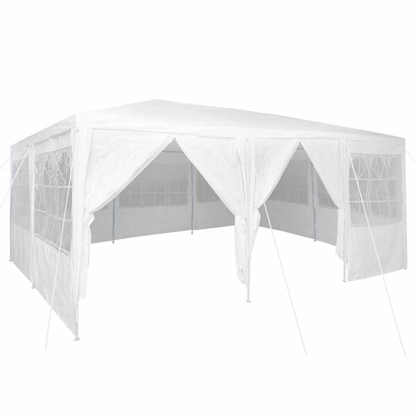 vidaXL Tenda de Festa Branco 600 x 400 x 266 cm Polietileno