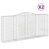 vidaXL Cestos gabi&atilde;o arqueados 2pcs 400x50x180/200cm ferro galvanizado