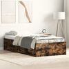 vidaXL Estrutura de cama solteiro 75x190 cm carvalho fumado