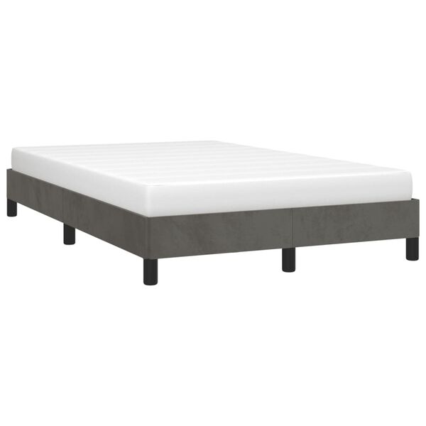 vidaXL Estrutura de cama sem colch&atilde;o 120x190 cm Veludo cinza escuro