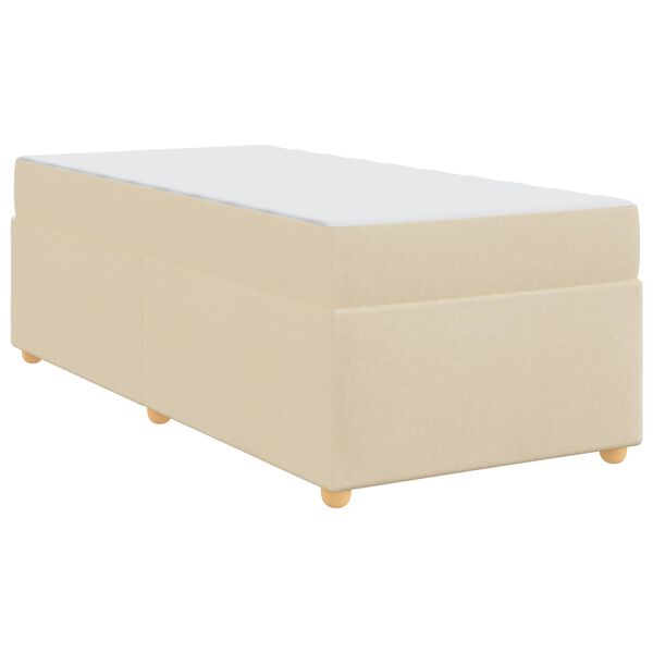 vidaXL Estrutura da Cama com colch&atilde;o Creme 80 x 200 cm tecido