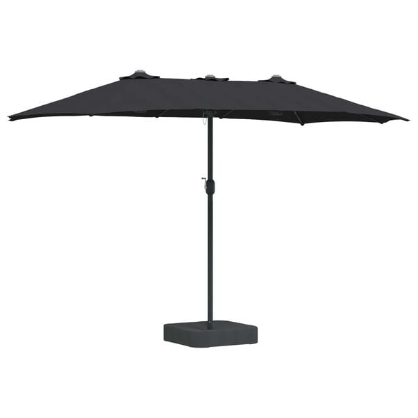 vidaXL Guarda-sol de Jardim Preto 385 x 209 x 244 cm Poli&eacute;ster