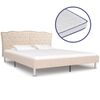 vidaXL Cama com colch&atilde;o espuma de mem&oacute;ria 160x200cm tecido bege