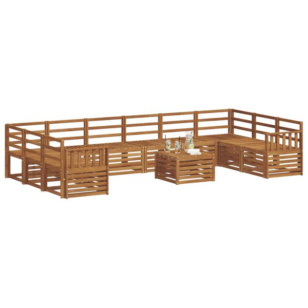 vidaXL Conjuntos de sof&aacute;s Natural Madeira S&oacute;lida de Ac&aacute;cia