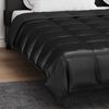 vidaXL Duvet de Ano Inteiro Preto 220 x 200 cm Cetim e Microfibra