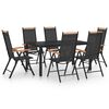 vidaXL 7 pcs conjunto de jantar para jardim alum&iacute;nio preto