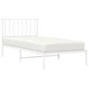 vidaXL Estrutura de cama com cabeceira 90x200 cm metal branco