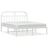 vidaXL Estrutura de cama com cabeceira 160x200 cm metal branco