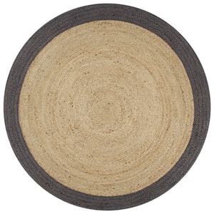 vidaXL Tapete artesanal em juta com rebordo cinzento escuro 90 cm