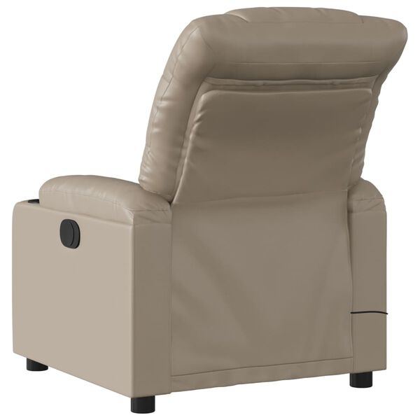 vidaXL Poltrona de massagens reclinável couro artificial cappuccino