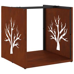 vidaXL Rack Lenha 40x40x40 cm a&ccedil;o resistente &agrave;s intemp&eacute;ries