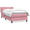 vidaXL Cama com molas/colch&atilde;o 100x220 cm veludo Rosa