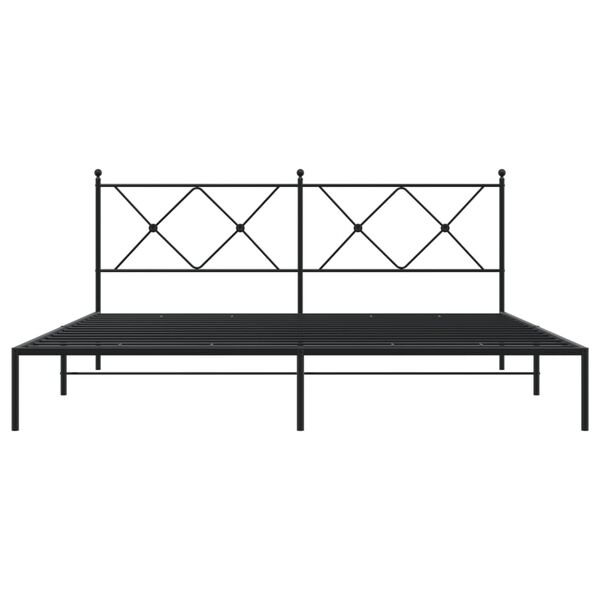 vidaXL Estrutura de cama com cabeceira 183x213 cm metal preto