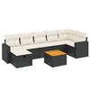 vidaXL 8 pcs conjunto sof&aacute;s de jardim com almofad&otilde;es vime PE preto