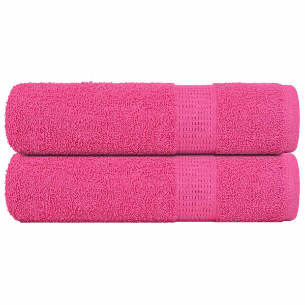 vidaXL Toalhas de banho FROGN 2pcs 70x140 cm 360 g/m&sup2; rosa