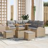 vidaXL Conjunto de Sofá de Jardim 8 pcs Bege Rattan Sintético