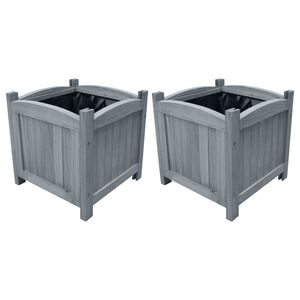 vidaXL Vasos/floreiras 2 pcs 30x30x30 cm madeira de abeto maci&ccedil;a