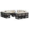 vidaXL Conjunto de Sof&aacute; de Jardim 13 unid. 12 lugar Preto vime PE