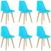vidaXL Cadeiras de jantar 6 pcs pl&aacute;stico azul
