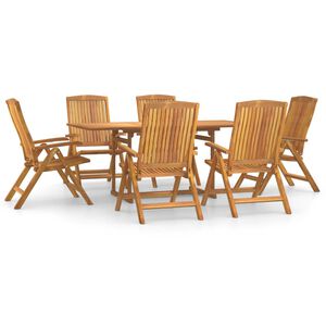 vidaXL Conjunto de jantar para jardim 7 pcs madeira de teca maci&ccedil;a