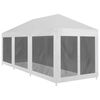 vidaXL Tenda para festas com 8 paredes laterais em rede 9x3 m