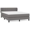 vidaXL Cama com molas/colch&atilde;o 140x190 cm tecido cinzento-escuro
