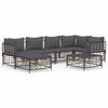 vidaXL 7 pcs conjunto lounge de jardim c/ almofad&otilde;es vime PE antracite