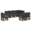 vidaXL Conjunto de Sof&aacute; de Jardim 8 pcs Cinza e Cinza Escuro vime PE