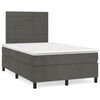 vidaXL Cama boxspring com colch&atilde;o 120x190 cm veludo cinzento-escuro